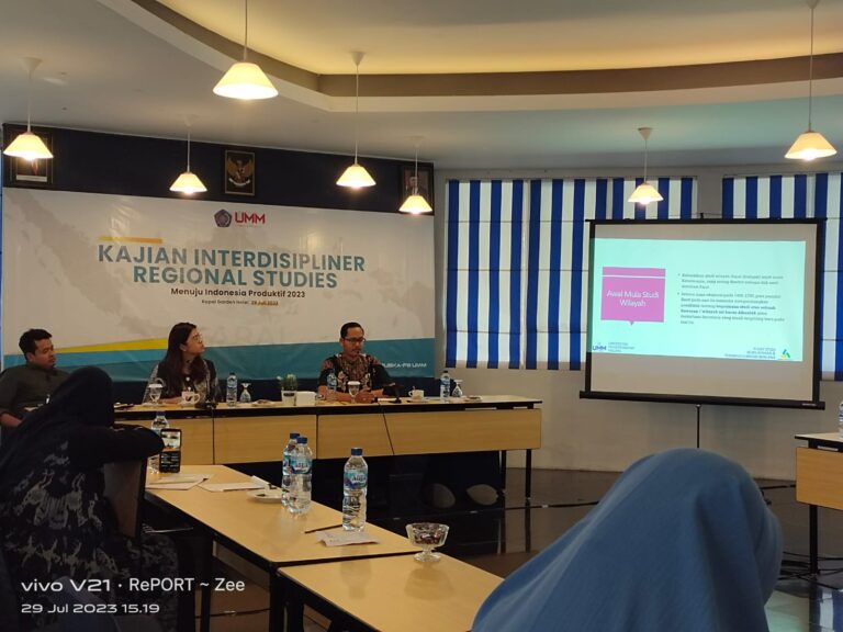 Kepala Laboratorium Prodi HI UMM Jadi Pembicara Unggul di Acara Kajian Interdisipliner Regional Studies: Menuju Indonesia Produktif 2023