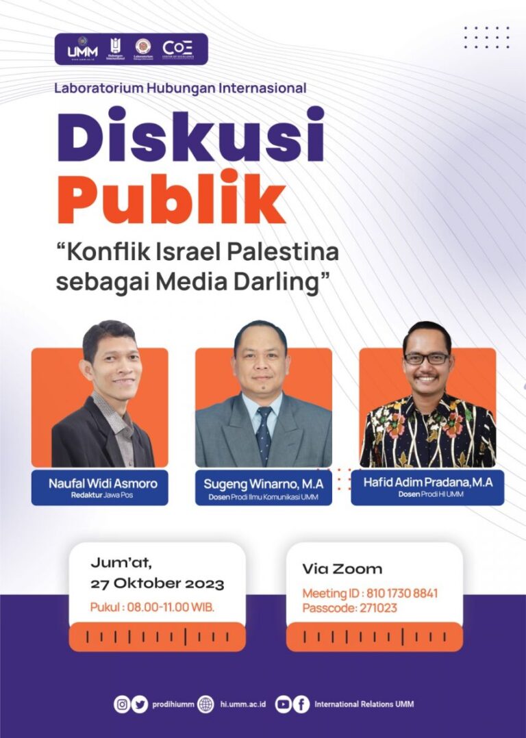 Melalui Diskusi Publik, Laboratorium HI UMM Kritisi Aneksasi Israel atas Palestina