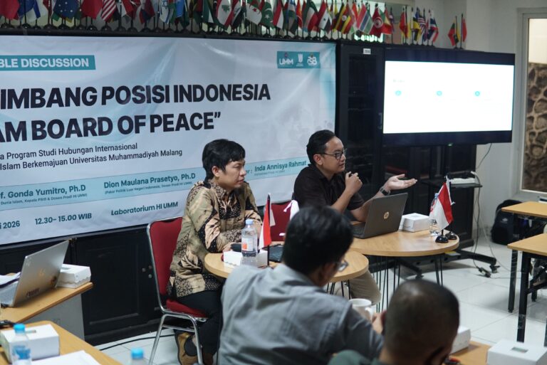 Kolaborasi HI dan PSIB UMM Bedah Strategi BoP: Indonesia Harus Ajukan “Conditional Adherence” Demi Solidaritas Islam